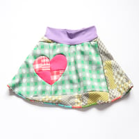 Image 2 of plaid patchwork vintage fabric heart 10 valentines day lined skirt courtneycourtney