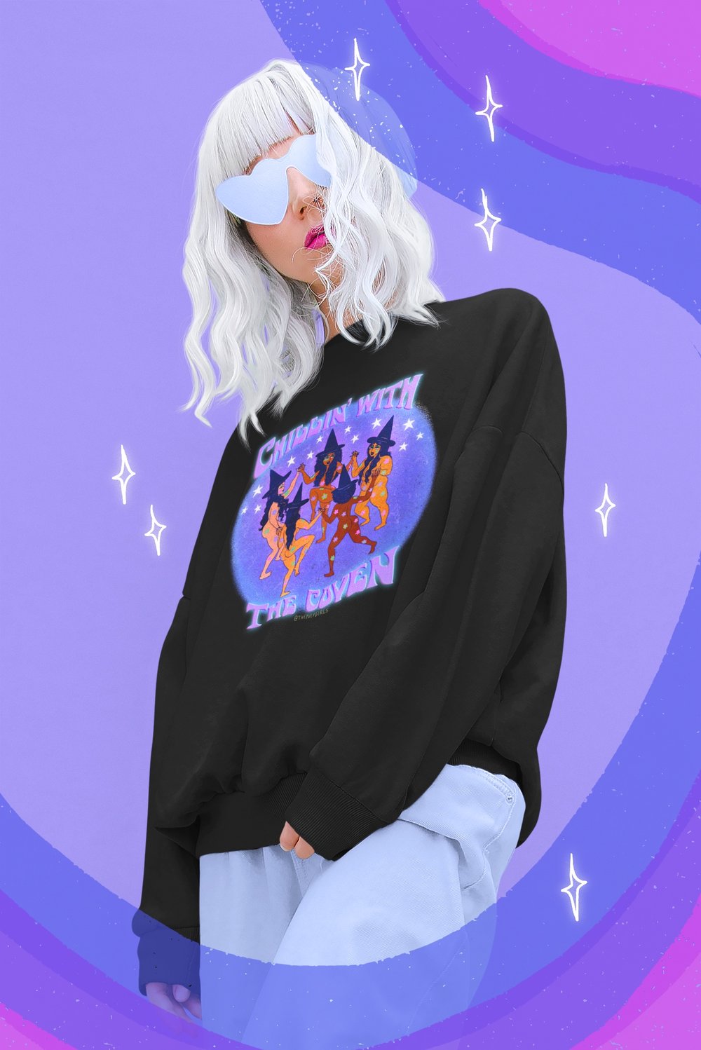 Image of CHILLINâ€™ WITH THE COVEN CREW SWEATSHIRT 