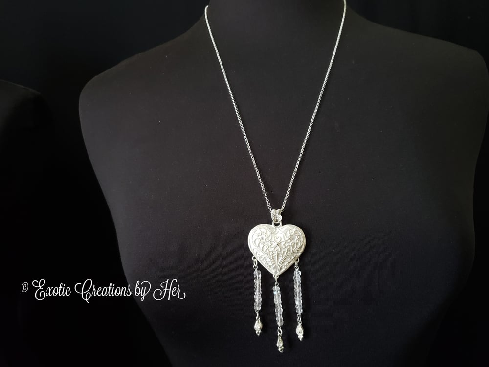 PH123 rose quartz Heart Necklace