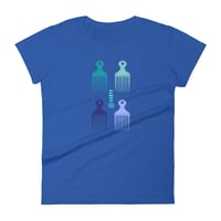 Image 2 of Afro Picks Formation Women's Tee - Blues & Greens