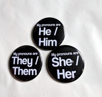Image 1 of Large Pronoun Buttons | 2.25 inch