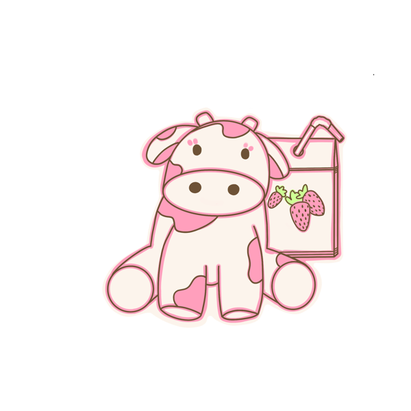 Image of Strawberry cow stickers 