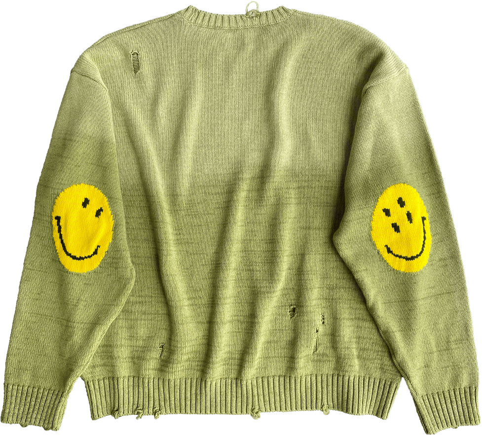 Kapital 5G Smiley Distressed Knit Sweater | neverlandsupply