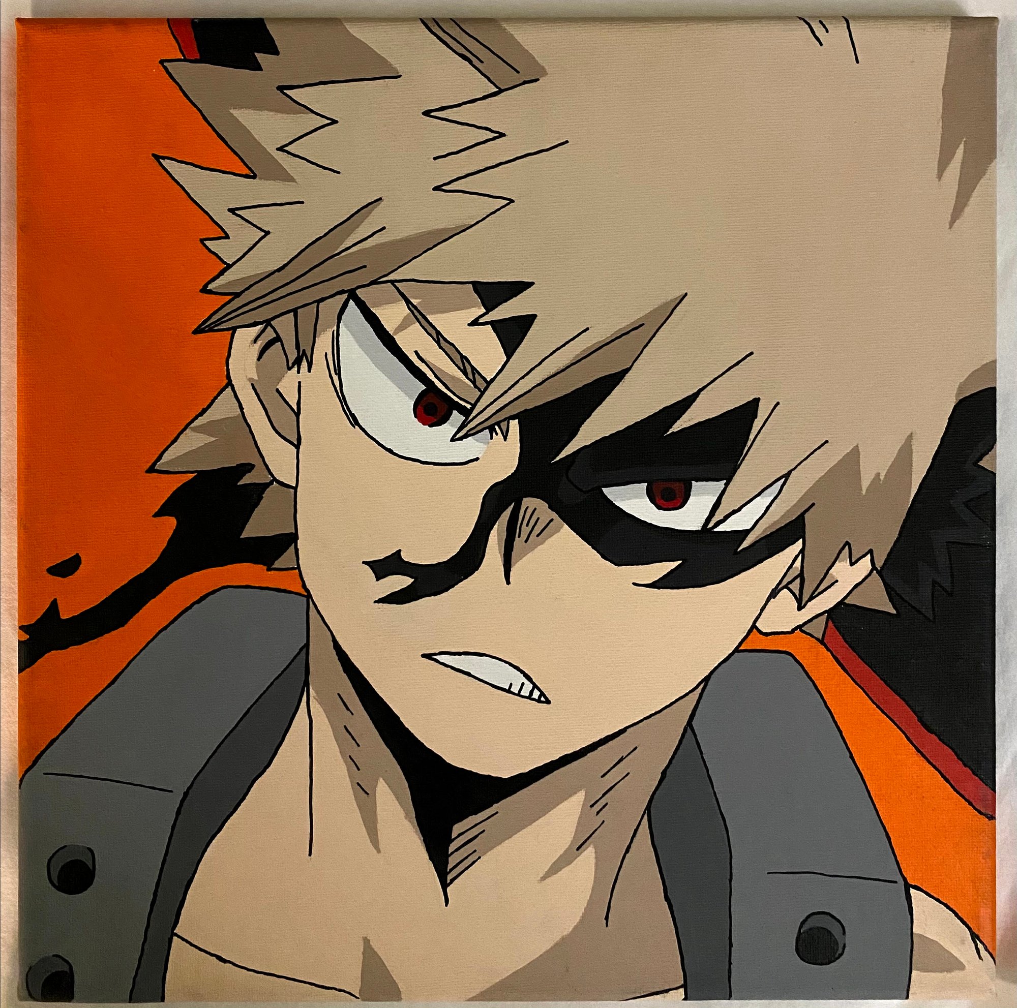 Bakugou Katsuki 12 X 12 Canvas Acrylic Painting Izzys Art Creations