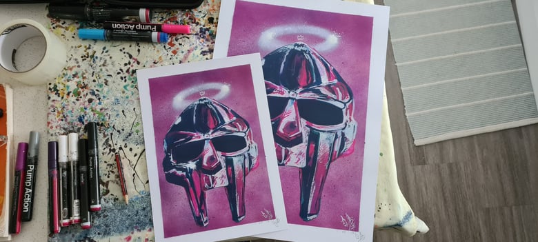 Image of MF DOOM, The mask of a supervillain (A4 print)