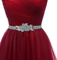 Image 3 of Burgundy Beaded Tulle New Style Prom Dress 2021, Tulle Party Dress