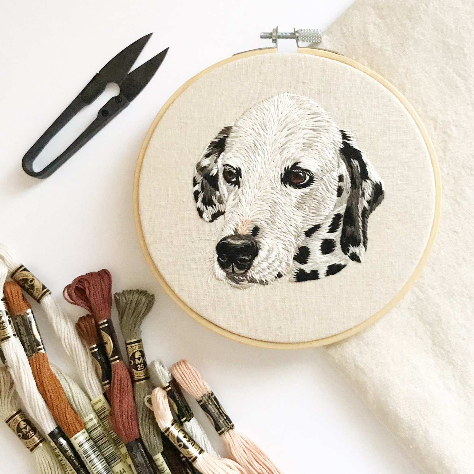 Custom Hand Embroidered Pet Portrait Completely Bespoke Animal Embroidery Hoop