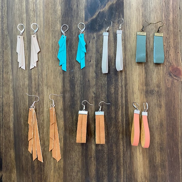 Image of Genuine/Faux Leather Earrings