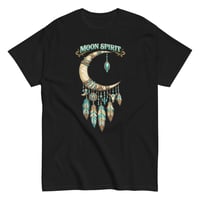 Image 2 of Moon Spirit Cowgirl T-Shirt – Western Crescent Moon Feather Graphic Tee, Turquoise Southwest Boho 