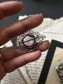 Broche en filigrane d'argent et imitation d'amethyste en verre, Fin XIXeme siecle