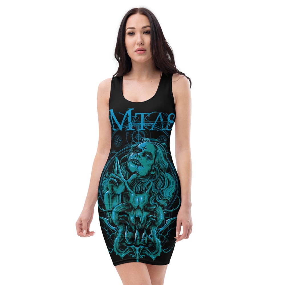 Angels n Demons Teal On Black Sublimation Cut & Sew Dress