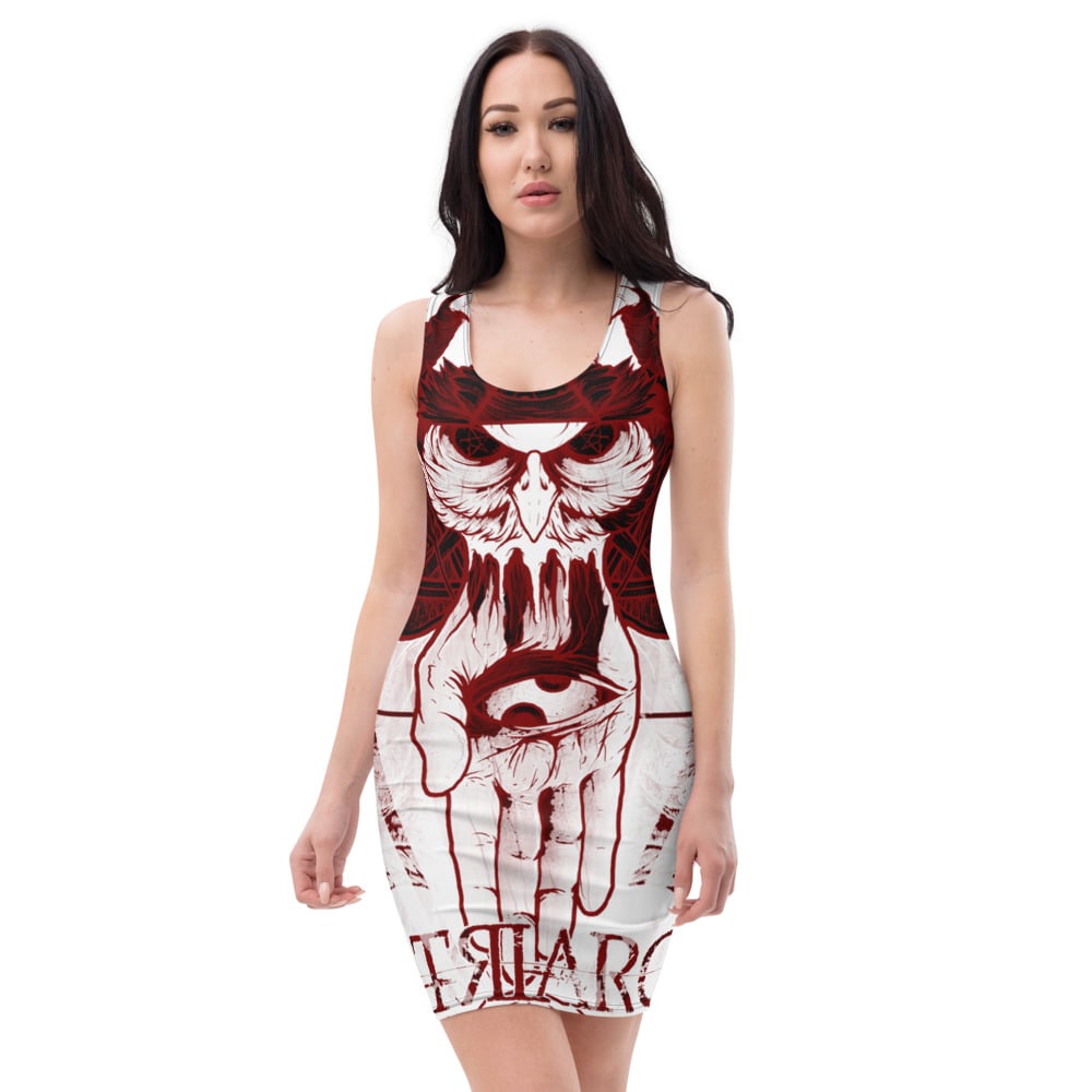 Red On White Owl Sublimation Cut & Sew Dress