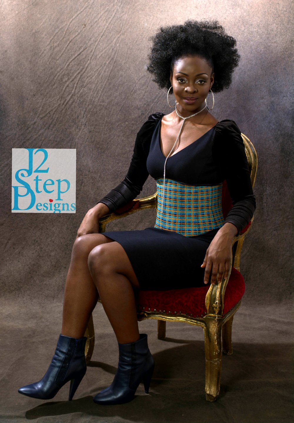 DENIM UNDERBUST CORSET & CLUTCH SET