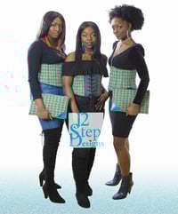 Image 1 of DENIM STRIPES UNDERBUST CORSET