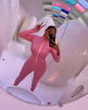 BARBIE PINK RIBBED JUMPSUIT WITH ZIPPER (MEDIUM)
