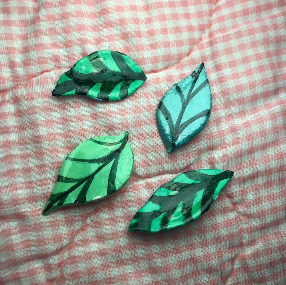 Image of Leafy Handmade Clay Pin