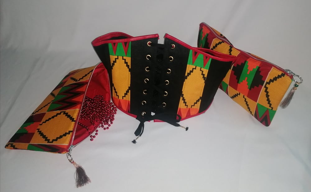 UNDERBUST CORSET YELLOW KENTE