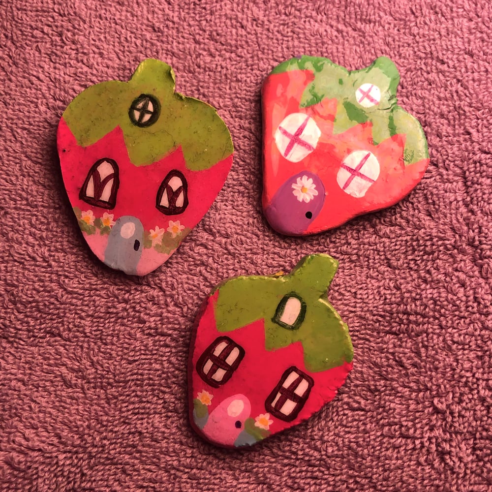 Image of Strawberry Sweet Strawberry Handmade Clay Pins