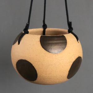 Image of Saturated gold polka dot hanging planter