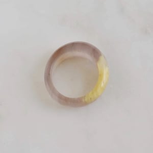 Image of Natural Yellow Brown Agate circle wide band ring