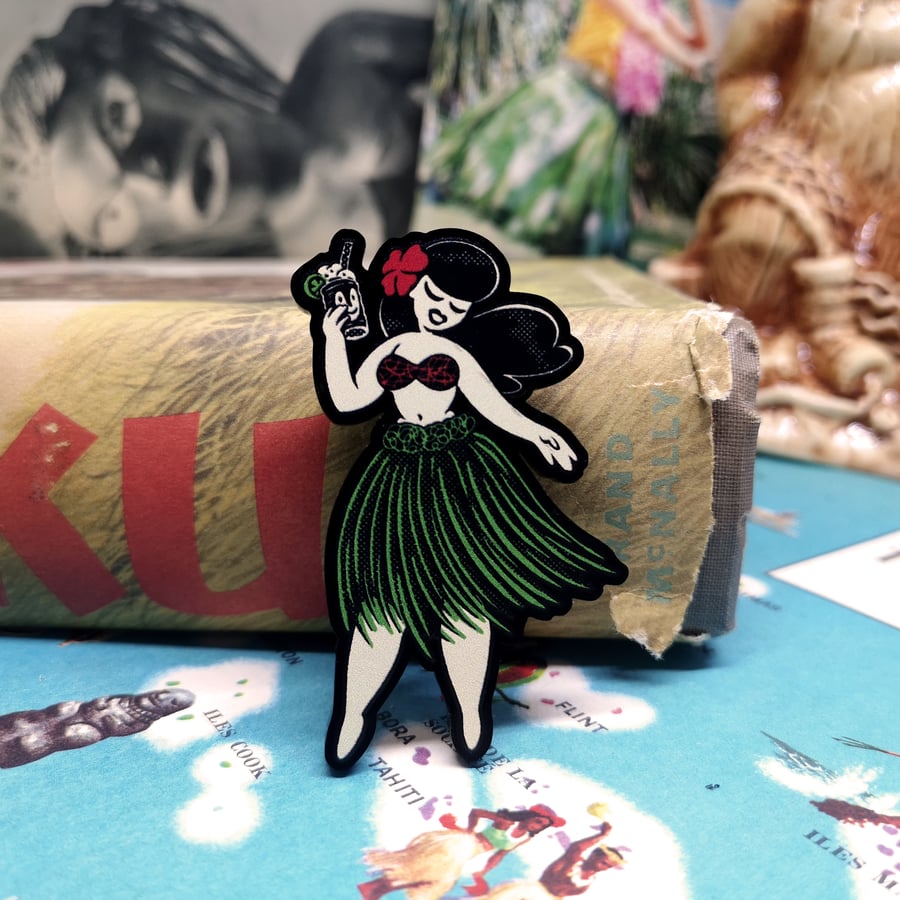 Image of Hula Girl - Acrylic Pin