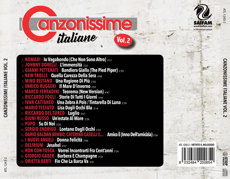 ATL 1243-2 // CANZONISSIME ITALIANE VOL.2 (CD COMPILATION)