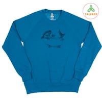Image 1 of Shark Unisex Blue Sweatshirt (Recycled)