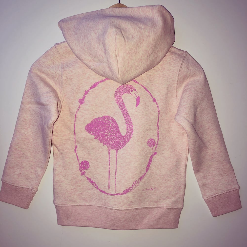 Image of Kid's Cream Pink Hoodie *Flamingo*