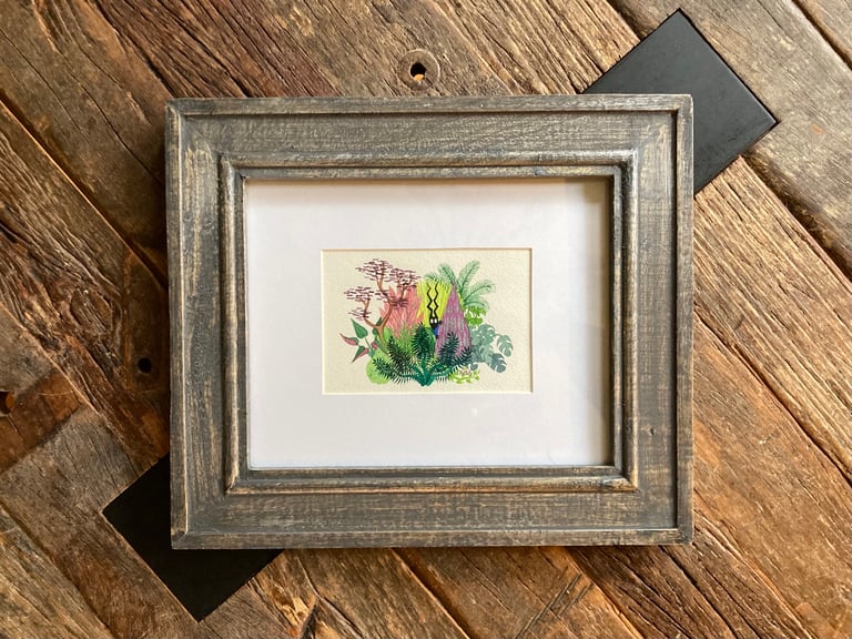 Jungle 1 Framed Original Watercolor
