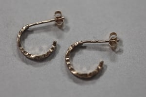 Image of floral carved hoop earrings