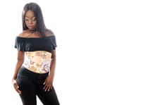 Image 1 of UNDERBUST CORSET PASTEL FLOWERS 