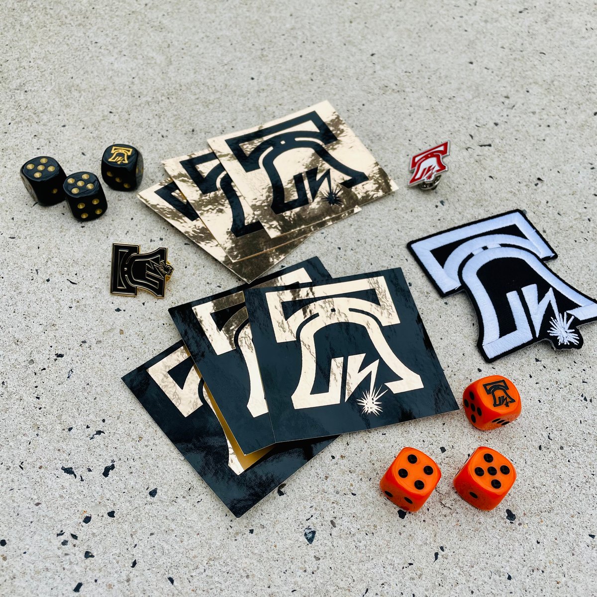 Image of Liberty Bell Enamel Pin, Patch, Dice and Sticker