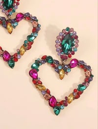 Image 3 of Heart Rainbow Earrings