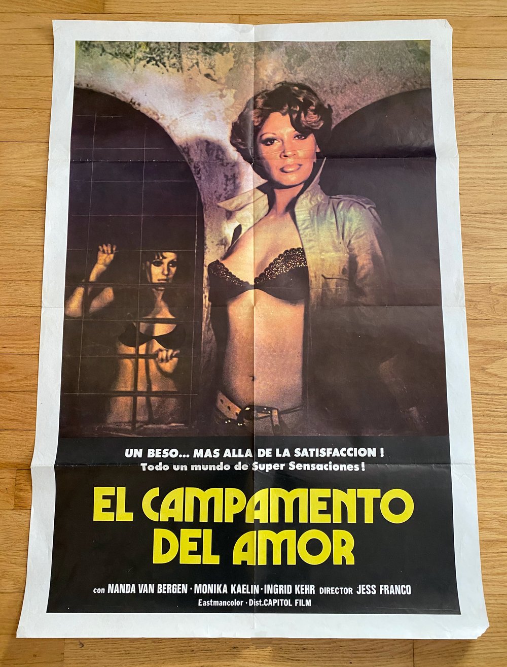 1977 EL CAMPAMENTO DEL AMOR AKA LOVE CAMP Original Spanish One Sheet Movie Poster