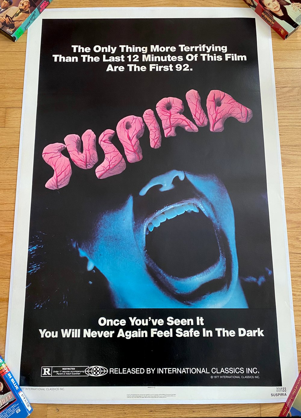 1977 SUSPIRIA Original Linen Backed U.S. One Sheet Movie Poster