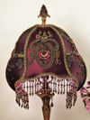 Antique Laamp & Victorian Lampshade - Bronze & Purple