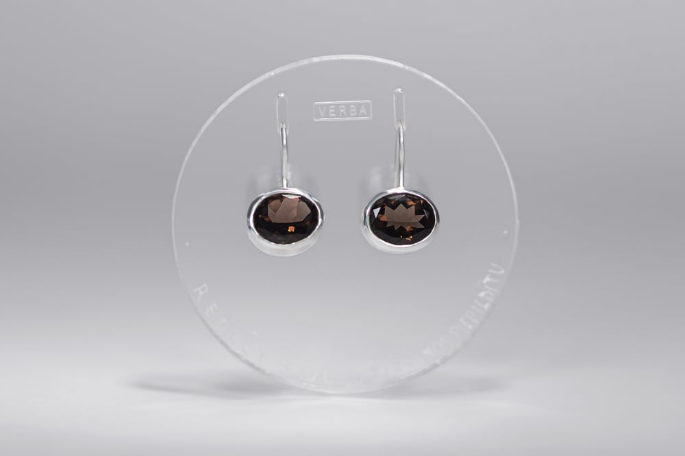 Image of "To see your wish granted" silver earrings with smoky quartz · VOTO POTIRI ·