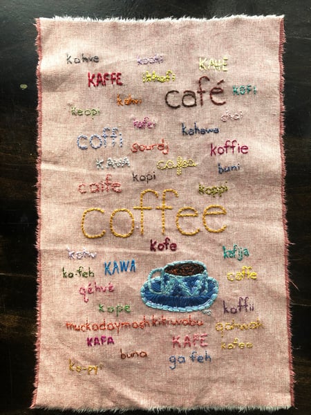 Image of Coffee. Original embroidery.