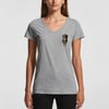 Women's V-Neck Primal Custom Front Design - Grey