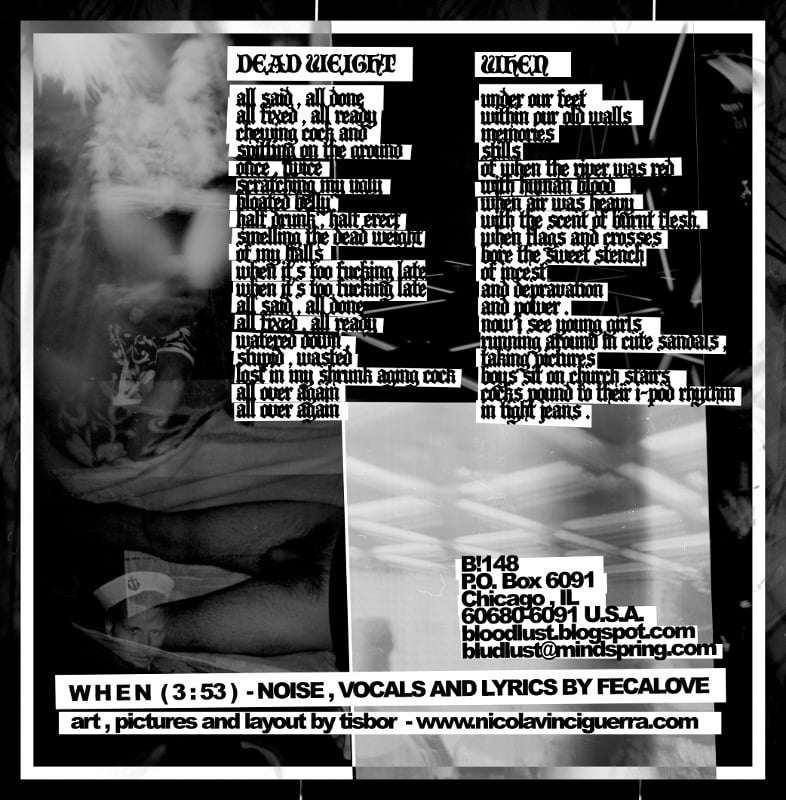 B!148 Fecalove "Dead Weight" 7-inch