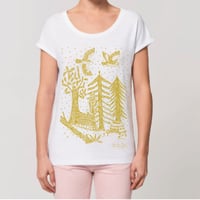 Image 4 of T-shirt Femme Coton Bio *Gold Night* 🦉 