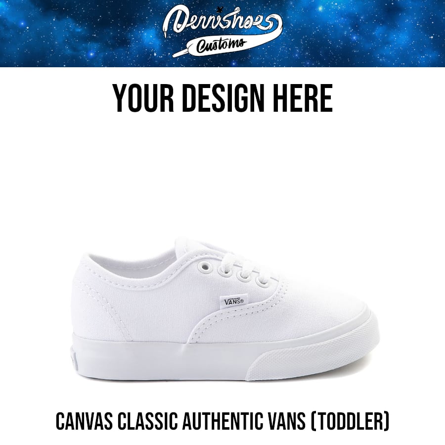 Image of Custom Hand Painted Made To Order Vans Canvas Classic Authentic Shoes (Toddler)
