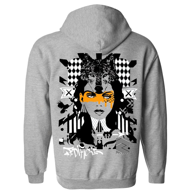 Image of EDIFICE SPIRIT ANIMAL WOLF GIRL PULL OVER HOODIE