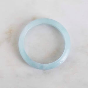 Image of Carved Natural Icy Blue Aquamarine bangle