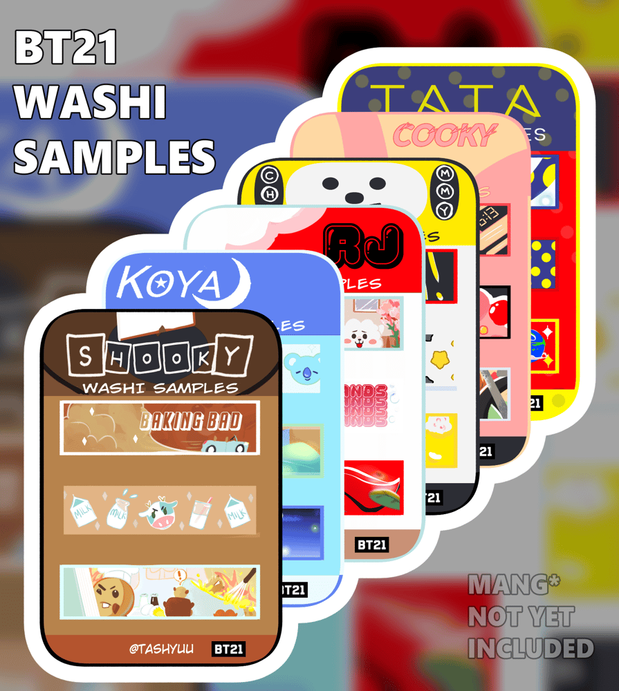 Image of BT21 WASHI SAMPLE SHEETS