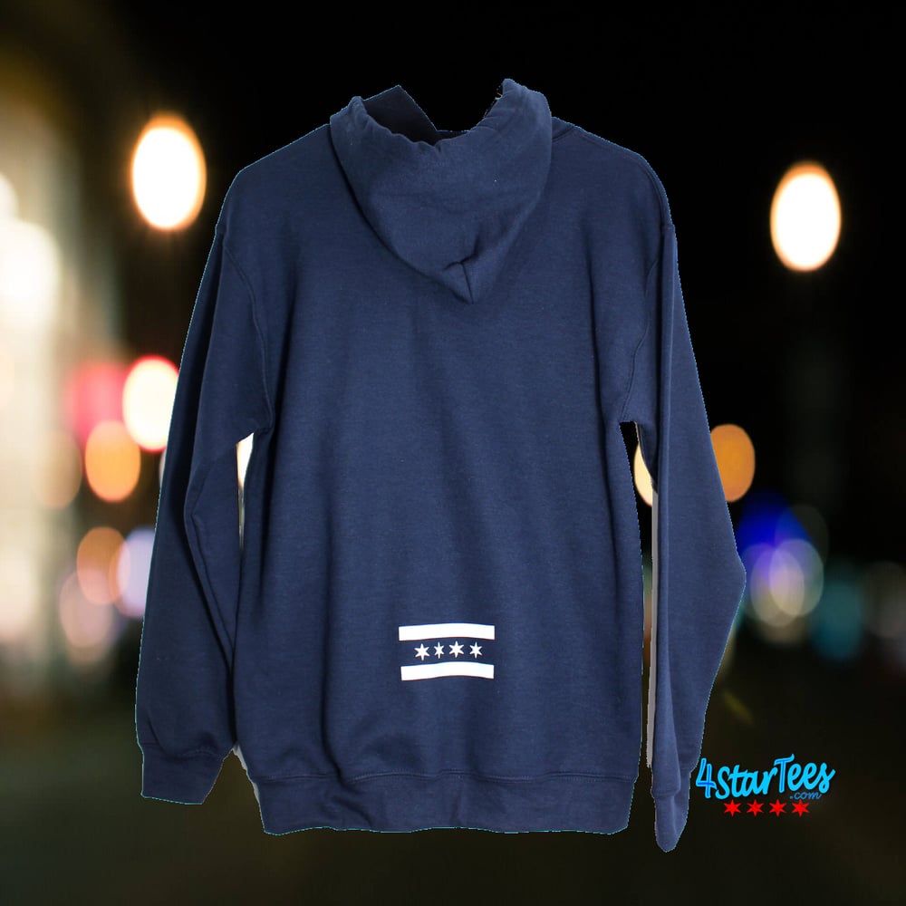 Image of CHI FLY Reflective Full-Zip Hoodie - Navy