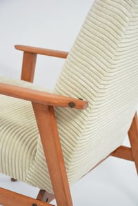 Image 4 of Fauteuil FOX velours ivoire - piètement carré