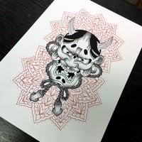 Dotwork Hannya/Mandala Original Painting