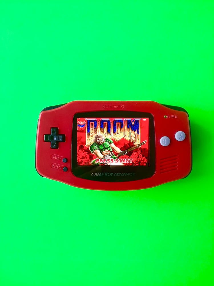 Image of RED GameBoy Advance Backlit Mod