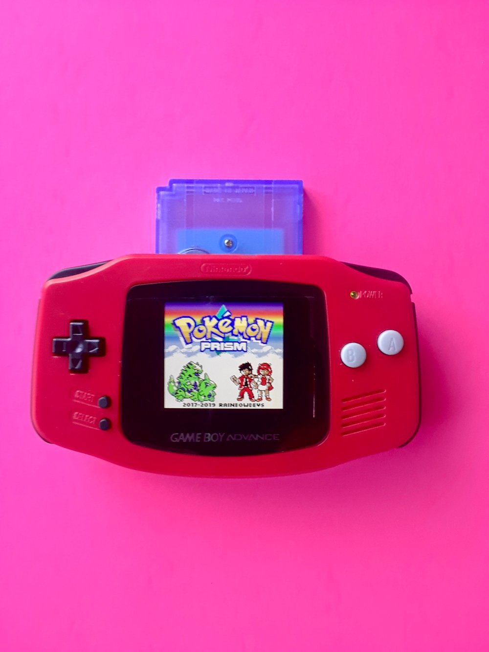 Image of RED GameBoy Advance Backlit Mod